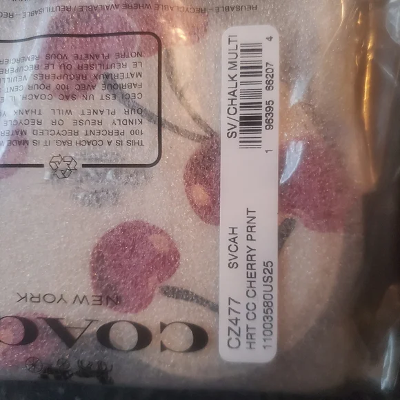 Coach Heart-Shaped Cherry Print Coin Purse - Picture 7 of 9